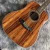 Guitare acoustique électrique folk modèle D45 en bois KOA de 41 pouces