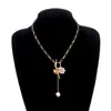 Hanger Kettingen Liwore Retro Geometrische Ronde Ketting Kruis Little Bee Pearl Dames Mode Gouden Sieraden