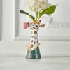Resina vaso decoração flor pote decoração moderna animal cabeça suculenta mão pintura urso soprando bolha busto figura casa decoração creativo 210623