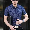 Heren Sexy See Through Fishnet Lace Shirts Slim Fit Floral Borduurwerk Transparante Jurk Shirt Mannelijke Party Event Prom Sociaal Shirt 210522