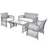 ABD Stok GO 4 Parça Açık Mobilya Rattan Sandalye Masa Veranda Set Açık Kanepe Bahçe Bahçe Sundurma ve Havuz Üzeri A48 A23 278C