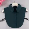 Bow Ties Women Fake Collar Detachable Lapel Half Shirt Chiffon Under Sweater Girl's Fashion Clothing Accessories Solid Color Smal22