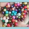 Pearl Loose Beads Jewelry Fashion Diy Round Natural Freshwater 6-7Mm Bk Mticolor Grade Particle For Making Drop Delivery 2021 Mu4Pu