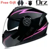 Casques de moto Modulaire Flip Up Double Lentille Casque Intégral Moto Capacetes Motociclismo Moto Racing Équitation Cadeau Gratuit