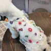 Hond kleding transparante bloem kat zomer teddybeer netto gaas rok puppy jurk meisje