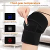 Elastisk Knee Brace USB-kabel Elektrisk uppvärmning Knee Pad Wrap Therapy Arthritis Smärta Lindra knä stöd Protector Brace Band Q0913