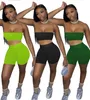 Sexy Embroidery Tracksuits Womens Strapless Outfits Two piece set brand sportswear bra + shorts sport suit summer women clothes klw6400