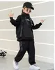 4 -16 jrs kinderen hiphop herfst kleding zwart wit tops vest ballroom broek voor meisjes jongens dans kostuums dansen outfits x0902