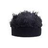Män Kvinnor Party Beanie Wig Hat Stickning Brim Fun Short Hair Caps Andningsbar Mjuk för Street Prank Hooligan Landowner Hat