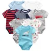 Baby Clothes 8Pcs/lots Unisex Newborn Boy&Girl Rompers roupas de bebes Cotton Baby Toddler Jumpsuits Short Sleeve Baby Clothing K711