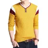 Browon brand-sweater الخريف الرجال زر الخامس طوق سليم البلوزات الرجال مرونة محبوك البلوزات محبوك البلوز الرجال محبوك 211018