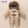 Rysk vinter nyfödd baby kläder 90% anka dunjacka för tjejer rockar vinterpark för spädbarn pojke snöar snö bär romper h0910