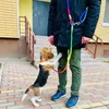 Uprząż Pies Smycz Beachres prowadzi do psów Chodzące Sloung Ramię Ręce Darmowe Smycze Dog Łańcuch Double Head Leash Dogs Walker 210729