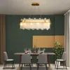 현대 LED 샹들리에 램프 물 드롭 유리 샹들리에 조명 거실 식당 식당 주방 반지 램파드 리오 Cristallo