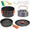 Eco-friendly Camping Cookware Sets Portable Spring Outing Dinnerware Kettle Frying Pan Soup Spoon Bowl Set Travel Supplies BH5127 WLY