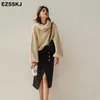 Jesień Zimowy Oversize Grube Sweter Swetry Kobiety Loose Cashmere Turtleneck Duży Rozmiar Pullover Dla Kobiet Kobiet 211018