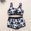 Mujer Sexy Kobiety Bikinis Zestaw Kobiet Plażowa Stroje Kąpielowe Push Up Swimsuit Topy Wysokiej talii Spodenki Kostiumy kąpielowe Kwiatowy 210712