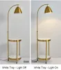 Wireless Charging Floor Lamp Gold Black Living Room Bedroom Sofa Metal Standing Lights With Table Home Decoration Lighting Fixture