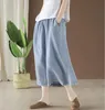 Letnie dżinsy Kobiety Moda Luźne Casual Denim Spodnie Elastyczne Talii Pocket Brierf Vintage Spodnie Kobiet 2021 Kobiet