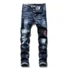 20ss hommes pantalons skinny jeans autocollants léger lavage déchiré Long bleu moto rock revival joggers vraies religions men289a