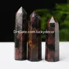 7-8.5cm Astrophyllite Garnet Rock Minerals Metafysisk Obelisk Inredning Polerad Faceted Natural Quartz Crystal Gemstone Chakra Healing Stone Reiki Wand Tower Point