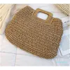 Personalized palm bohemian boho braided tote paper beach crochet straw handbag292q