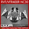 Carrosserie pour HONDA RVF400R NC30 V4 VFR400 R VFR400R 89 90 91 92 93 79No.175 RVF400 RVF VFR 400 R 400RR VFR Gris blanc 400R 1989 1990 1991 1992 1993 VFR400RR 89-93 Fair ing