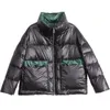 Women's Down & Parkas PEONFLY Casual Oversize Fashion Zipper Pockets Jackets Black Green Padded Thickening Solid Color Female Quilted Coat