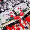 Moda Runway Lato Sukienka Kobiety Turn-Down Collar Przycisk Kwiatowy Drukuj Koszula Jednorzędna Styl Midi 210522