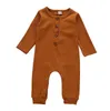 Neonati maschi Vestiti per bambina Solido pagliaccetto infantile a righe Manica lunga Autunno Tute per bambini Cotone Bambini Designer Playsuit Boutique Abbigliamento per bambini BT6685