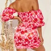 Women Summer Dress Sexy Off The Shoulder Bodycon Elegant Flower Mini Celebrity Club Night Party 210422