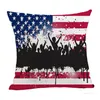 Kuddefodral Linne Amerikansk Independence Dag Pillowcase Soffa Bilkudde Cover Holiday Celebration Goddess of Liberty T2i52079