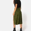 Women's High Waist Leopard Skirt Chiffon s for Women Sexy Split Green Print female Casual Summer s 210428