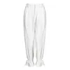 [EAM] Szerokie spodnie nóg duże wielkość bandaż dwa kawałek garnitur lapel z długim rękawem luźne fit kobiety moda wiosna jesień 1DA241 210727