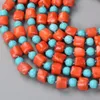 Biżuteria Guaiguai Długi Różowy Pomarańczowy Koral Blue Turkusowe Koraliki Naszyjnik 100inch Dla Kobiet Prawdziwe Gems Kamień Lady Moda Biżuteria