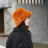 Wide Brim Hats Fashion Warm Bucket Hat Ladies Cute Solid Color Winter Casual For Women Apparel Accessories