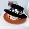 Automne hiver laine géométrie ruban perle grâce dame fedoras casquette hommes femmes loisirs panama jazz chapeau