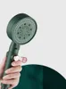 G1/2'' Standard Thread Shower Head Hand Hold High Pressure Spray Nozzle Green Bathroom Water Saving Rainfall 4 Water Outlet Mode H1209