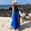 Robe d'été sans manches femmes style coréen ample grande taille a-ligne robe d'été littérature lin plage Style 210615