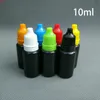 10 ml Plastic Eye Drop Bottle Essential Oil Black Droper Parfym Packing Container 100 st gratis frakt. Qty