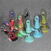 Glow in the dark hookahs silicone water pipes with bowls portable tobacco glass bong smoking dab rigs