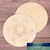 Nouveau 10 / 20cm Chakra Fleur de vie Motif Coaster Creative Bois Bord Rond Cercles Sculpté Coaster Décor À La Maison Arts Artisanat Prix Usine Conception Experte Qualité Dernière