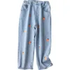 Jeans Girl Starwberry Girl's Spring Autumn For Children Abbigliamento per bambini in stile casual 6 8 10 12 14 210527