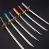Huit couleurs Roronoa Zoro épée porte-clés femmes hommes Anime couteau fourreau sabre neige couteau porte-clés Katana une pièce 15 cm Q-053 Y0901