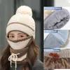 3 pezzi di cappelli con bavaglino che coprono il viso, protezione dal freddo per le donne, berretto di lana lavorato a maglia autunno inverno, adatto a caldo e carino