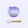 Baby Dinnerware Sets Silicone Bowl Spoon Maternal Infant Feeding Cutlery Suction Cup Complementary Food Drop Proof