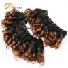 Human Hair Bulks Bundles With Closure Natural Brazilian Weave Short Ombre Loose Wave 4x1 Remy