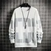 Oversize Crewneck Imprimir Sweatshirt Mens Primavera Moda Coreana Hoodie Streetwear Hip Hop Pullover Harajuku Manga Longa Homens 210927