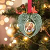 ハート型の天使の翼の写真ペンダントのクリスマスの装飾の木の装飾