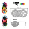 Jeu Fidget Pad Toy Spinner Rainbow Coloful Camo Controller TDAH Autisme Anxiété Soulagement du stress Amusant Poignée de bureau magique Jouets à presser Antistress pour adultes et enfants